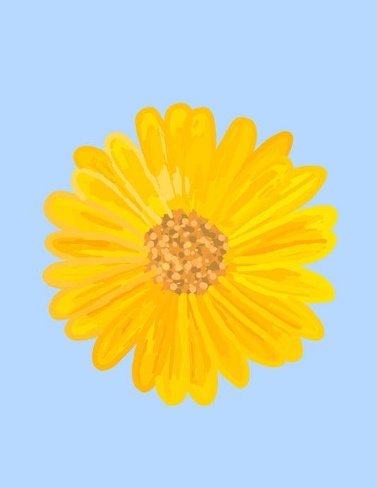 Blomst på blå bakgrunn