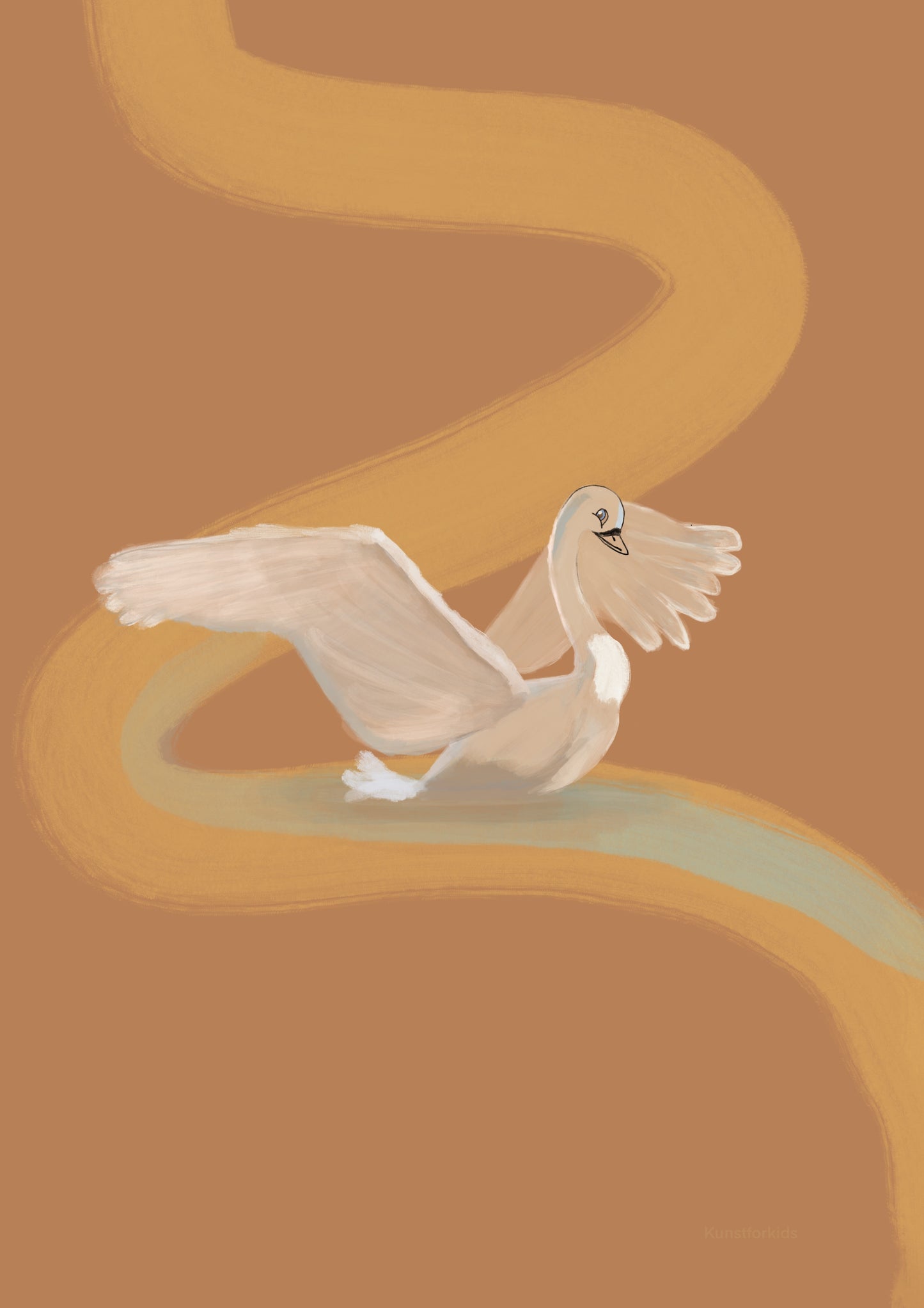 Svane på abstrakt bakgrunn